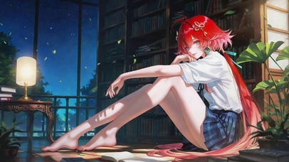 星空书房红发美少女长离