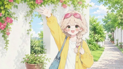 清新春日元气少女