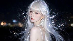 4k纯欲银发回眸少女