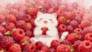 可爱树莓猫咪