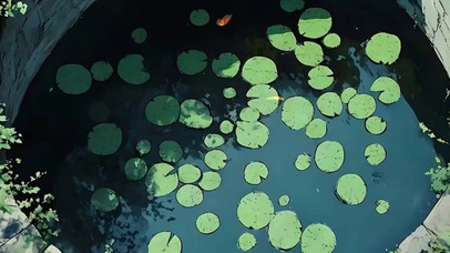 夏天池塘带鱼屏