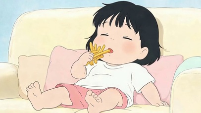 休闲吃薯条