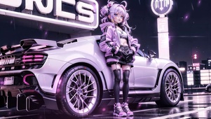 小女孩汽车