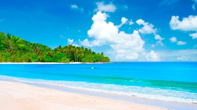 蓝天白云海滩海岛