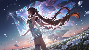 星河下的少女