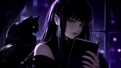 紫夜少女与黑猫