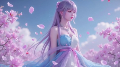 清纯治愈浪漫优雅古风长发女神