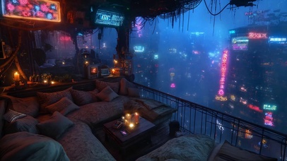 赛博朋克科幻房间