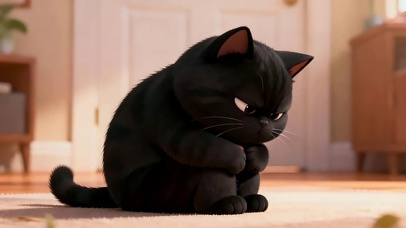 委屈的黑猫