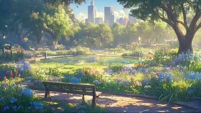 蓝天阳光清新公园