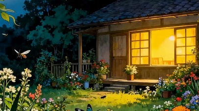 夜景花草树木带鱼屏