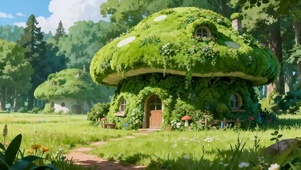 清新蘑菇小屋