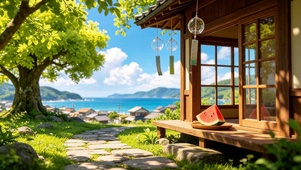 夏日海滨风铃小院