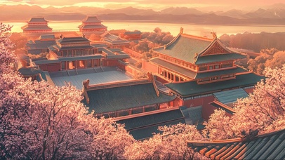 落日樱花宫殿