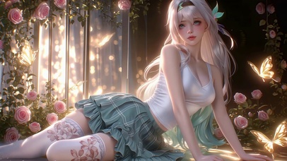 暖光花墙下流萤