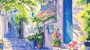 护眼花草树木带鱼屏