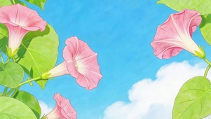 蓝天下的喇叭花