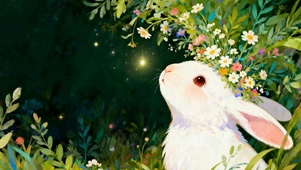 花丛中兔子