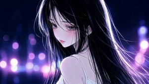 暗夜氛围霓虹少女