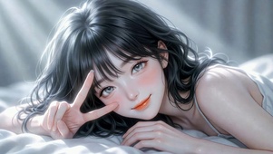 温柔氛围感黑发美少女