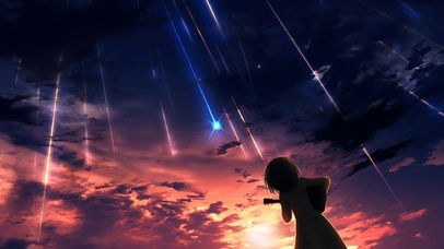 4K唯美治愈黄昏流星雨