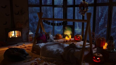 万圣节温暖木屋