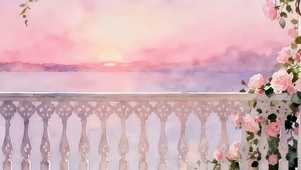 夕阳海景树木双屏