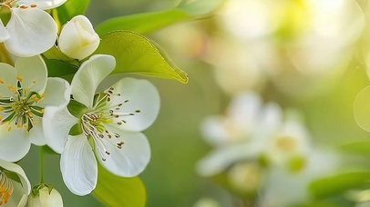 护眼绿景花朵带鱼屏