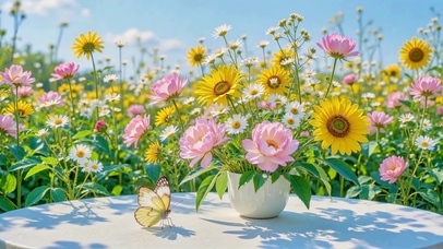 花与蝶，赴一场夏日晴光