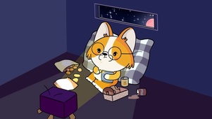 深夜躺平吃零食