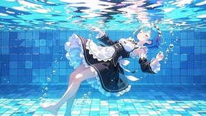 入水的女仆少女