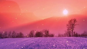 唯美治愈夕阳落日大山雪山
