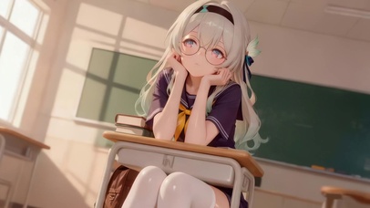 教室里等待的女孩