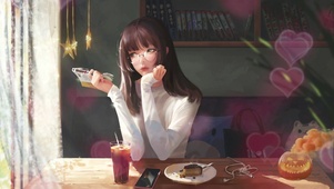 忧郁眼镜少女