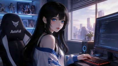 可爱长发女孩