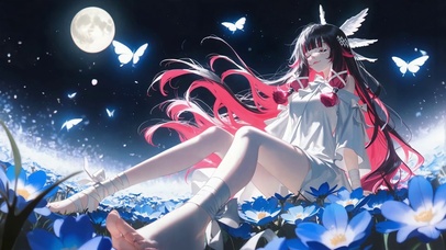 月夜蓝花少女哥伦比娅