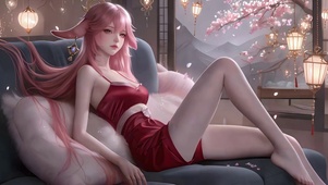 红裙长腿少女八重神子