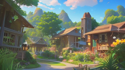 唯美治愈动漫小镇