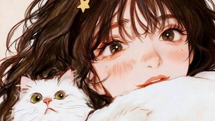 温柔少女与猫
