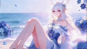 唯美梦幻海边月神