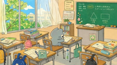 认真学习的小猫
