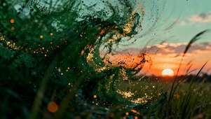 夕阳海浪