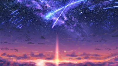 4K唯美治愈余晖流星