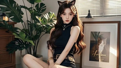 4K 猫耳美女