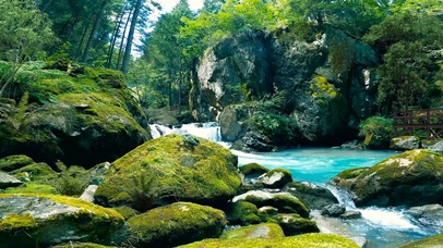 护眼山涧溪流