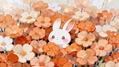 花丛里小兔