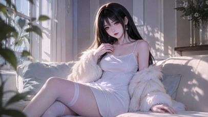 午后窗边白裙清纯美少女