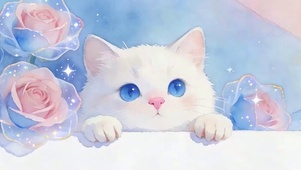可爱猫咪带鱼屏