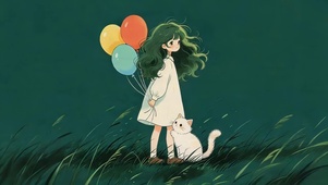 女孩和猫咪
