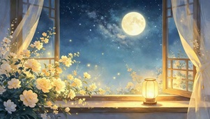 静夜花与灯
